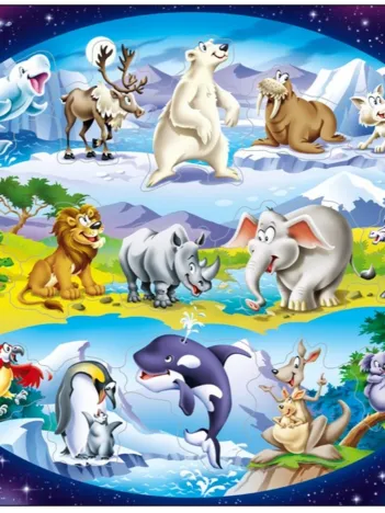 Produit Puzzle Cadre - Animaux autour du Monde Image