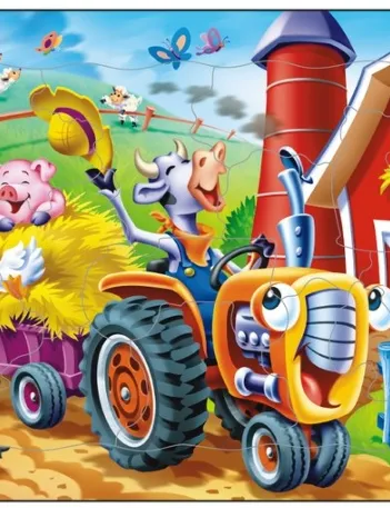 Produit Puzzle Cadre - La Vache et le Tracteur Image