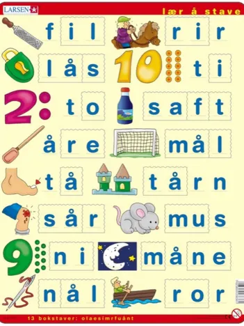 Produit Puzzle Cadre - Lær å lese (små bokstaver) (en Norvégien) Image
