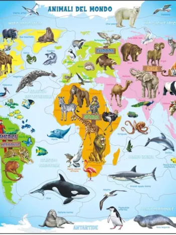 Produit Puzzle Cadre - Animaux du Monde (Italien) Image
