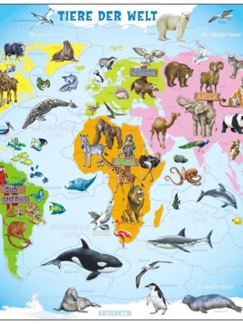 Produit Puzzle Cadre - Tiere der Welt (en Allemand) Image