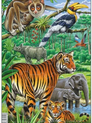 Produit Puzzle Cadre - Le Tigre et les Animaux de la Jungle Image