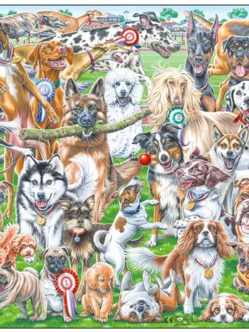 Produit Puzzle Cadre - Chiens mignons et joueurs Image
