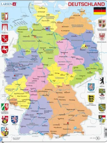 Produit Puzzle Cadre - Carte de l'Allemagne (en Allemand) Image