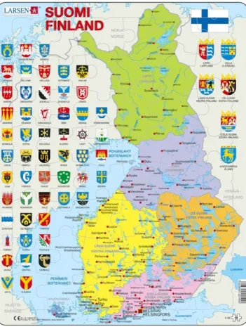 Produit Puzzle Cadre - Carte de la Finlande (en Finnois) Image