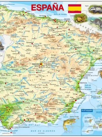 Produit Puzzle Cadre - Carte de l'Espagne (en Espagnol) Image