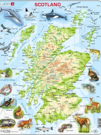 Produit Puzzle Cadre - Carte Topographique de l'Ecosse (Anglais) Image