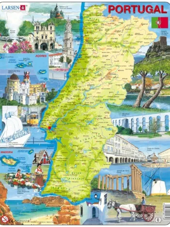 Produit Puzzle Cadre - Carte du Portugal (en Portugais) Image