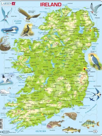 Produit Puzzle Cadre - Carte Topographique de l'Irlande (Anglais) Image