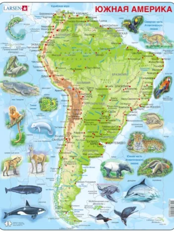 Produit Puzzle Cadre - Amérique du Sud (en Russe) Image