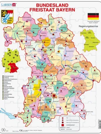 Produit Puzzle Cadre - Bundesland : Freistaat Bayern (en Allemand) Image
