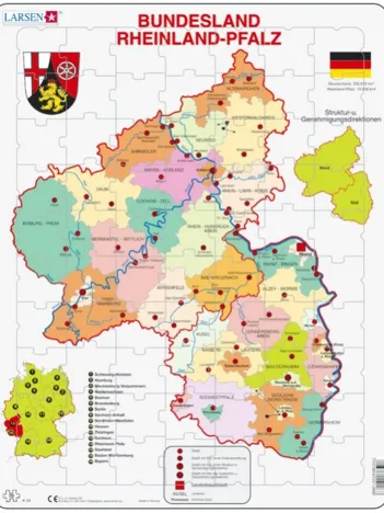 Produit Puzzle Cadre - Bundesland : Rheinland-Pfalz (en Allemand) Image