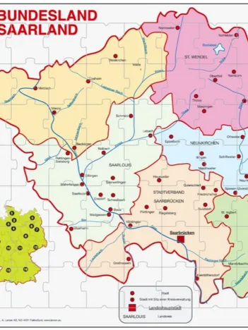Produit Puzzle Cadre - Bundesland : Saarland (en Allemand) Image