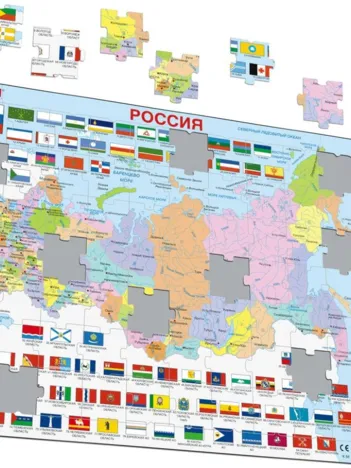 Produit Puzzle Cadre - Carte de la Russie (en Russe) Image