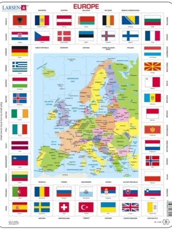 Produit Carte et Drapeaux de l'Europe (en Français) Image