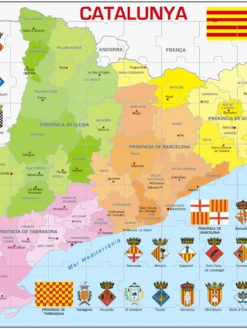 Produit Puzzle Cadre - Carte de la Catalogne (en Catalan) Image
