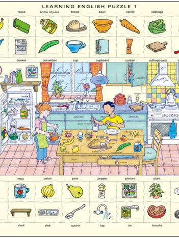Produit Puzzle Cadre - Apprendre l'Anglais 1 : Dans la Cuisine (en Anglais) Image