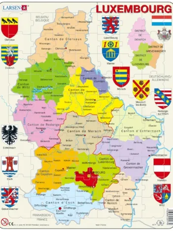 Produit Puzzle Cadre - Carte du Luxembourg (en Français) Image