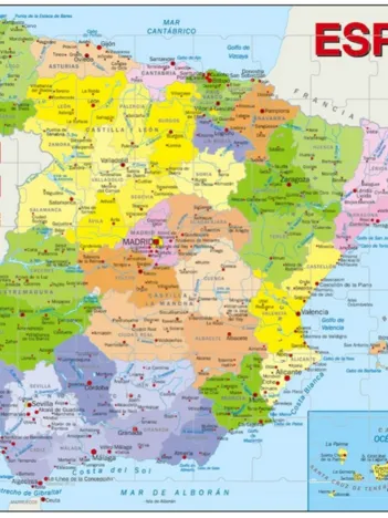 Produit Puzzle Cadre - Carte de l'Espagne (en Espagnol) Image