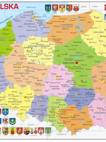 Produit Puzzle Cadre - Carte de la Pologne (en Polonais) Image