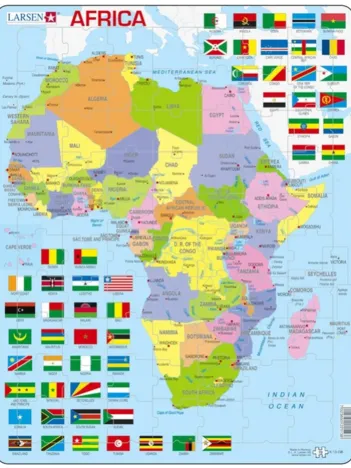 Produit Puzzle Cadre - Carte de l'Afrique (en Anglais) Image