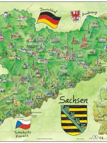 Produit Puzzle Cadre - Bundesland : Sachsen (en Allemand) Image