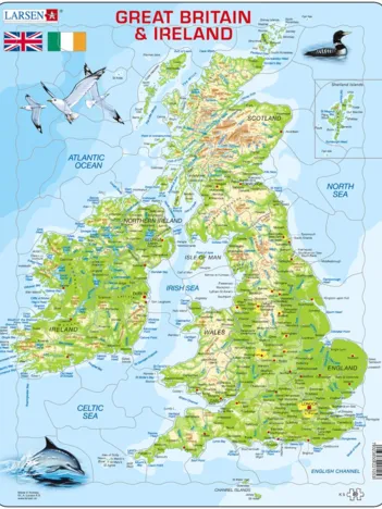 Produit Puzzle Cadre - Carte du Royaume Uni (en Anglais) Image