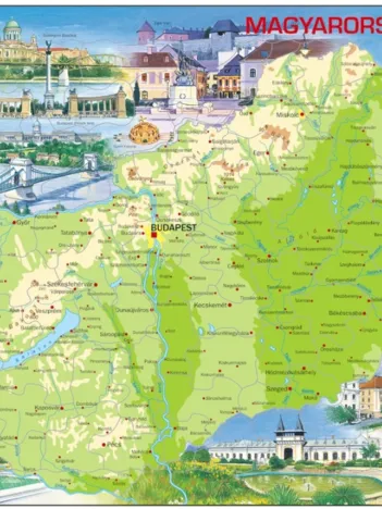 Produit Puzzle Cadre - Carte de la Hongrie (en Hongrois) Image