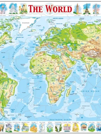 Produit Puzzle Cadre - Carte du Monde (en Anglais) Image