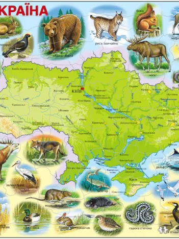 Produit Puzzle Cadre - Carte de l'Ukraine (en Ukrainien) Image