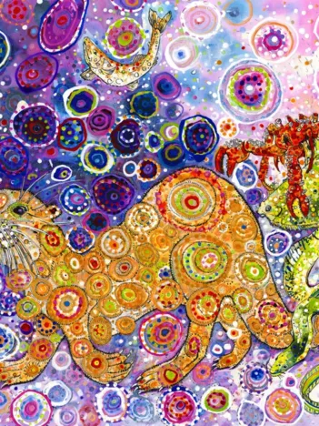 Produit Sally Rich - Otters Catch Image