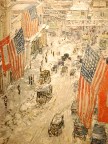 Produit Childe Hassam : Flags on 57th Street, Winter, 1918 Image
