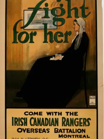 Produit Fight for Her, World War I recruitment poster from Canada Image