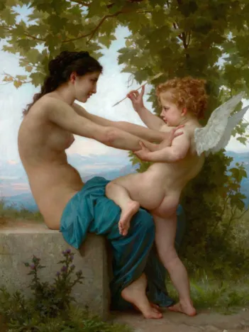 Produit William Bouguereau : Jeune fille se défendant contre Éros, 1880 Image
