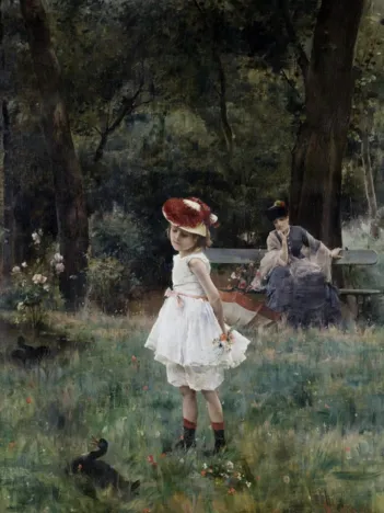 Produit Alfred Stevens : La Fillette aux Canards, 1881 Image