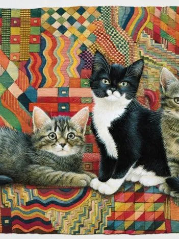 Produit Christie, Posky and Zelly on a Deco rug Image