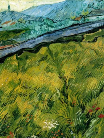 Produit Vincent Van Gogh - Enclosed wheat field with rising sun, 1889 Image