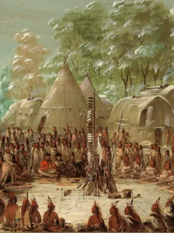 Produit George Catlin : Fête de La Salle dans le village de l'Illinois. 2 janvier 1680, 1847-1848 Image