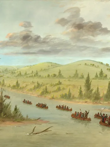Produit George Catlin :Expédition de La Salle En entrant dans le Mississippi à Canoës le 6 février 1682 Image