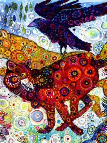 Produit Sally Rich - Wolves in a Blue Wood Image