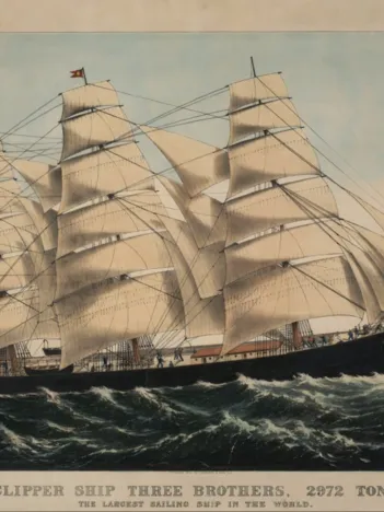 Produit Affiche Currier & Ives : Clipper Ship Three Brothers , 1875 Image