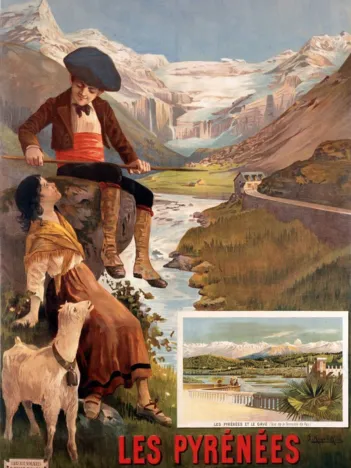 Produit Affiche pour Les Chemins de Fer P.L.M : Les Pyrénées - Le Cirque de Gavarnie , XIXè Siècle Image