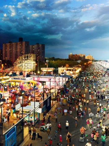 Produit Coney Island Boardwalk, NY, Day to Night TM Image
