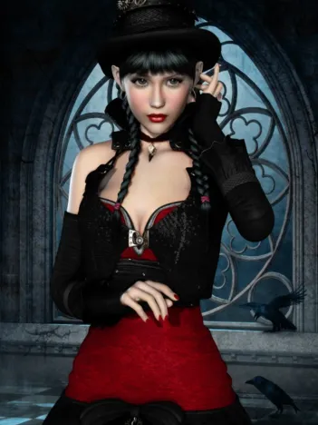 Produit Femme Gothique aux Corbeaux Image