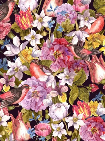 Produit Vintage Flowers and Birds Image