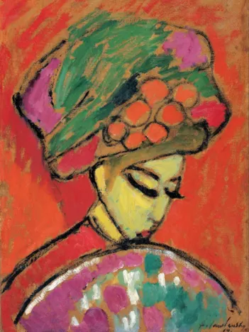 Produit Alexej von Jawlensky : Jeune Fille au Chapeau Fleuri, 1910 Image