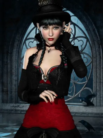 Produit Femme Gothique aux Corbeaux Image