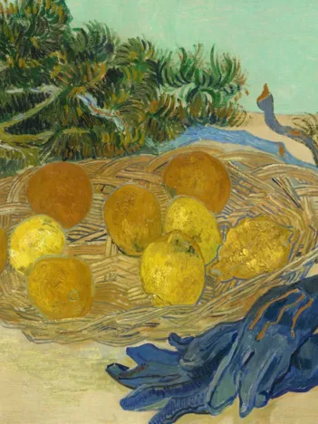 Produit Vincent Van Gogh - Still Life of Oranges and Lemons with Blue Gloves, 1889 Image