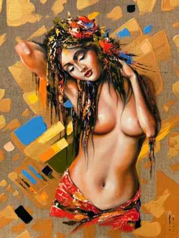 Produit Magnifique Femme Nue Colorée Image