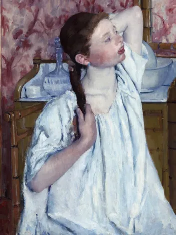 Produit Mary Cassatt : Jeune Fille Coiffant ses Cheveux, 1886 Image